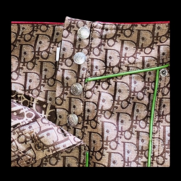 Christian Dior Vintage leather Rasta Mini skirt - Picture 5 of 16